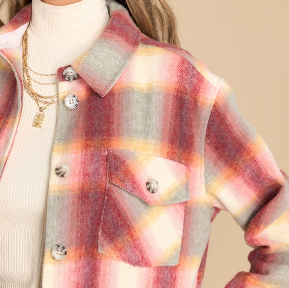 Thread & Supply Chandler Sunset Plaid Shacket Size Small - Picture 4 of 9